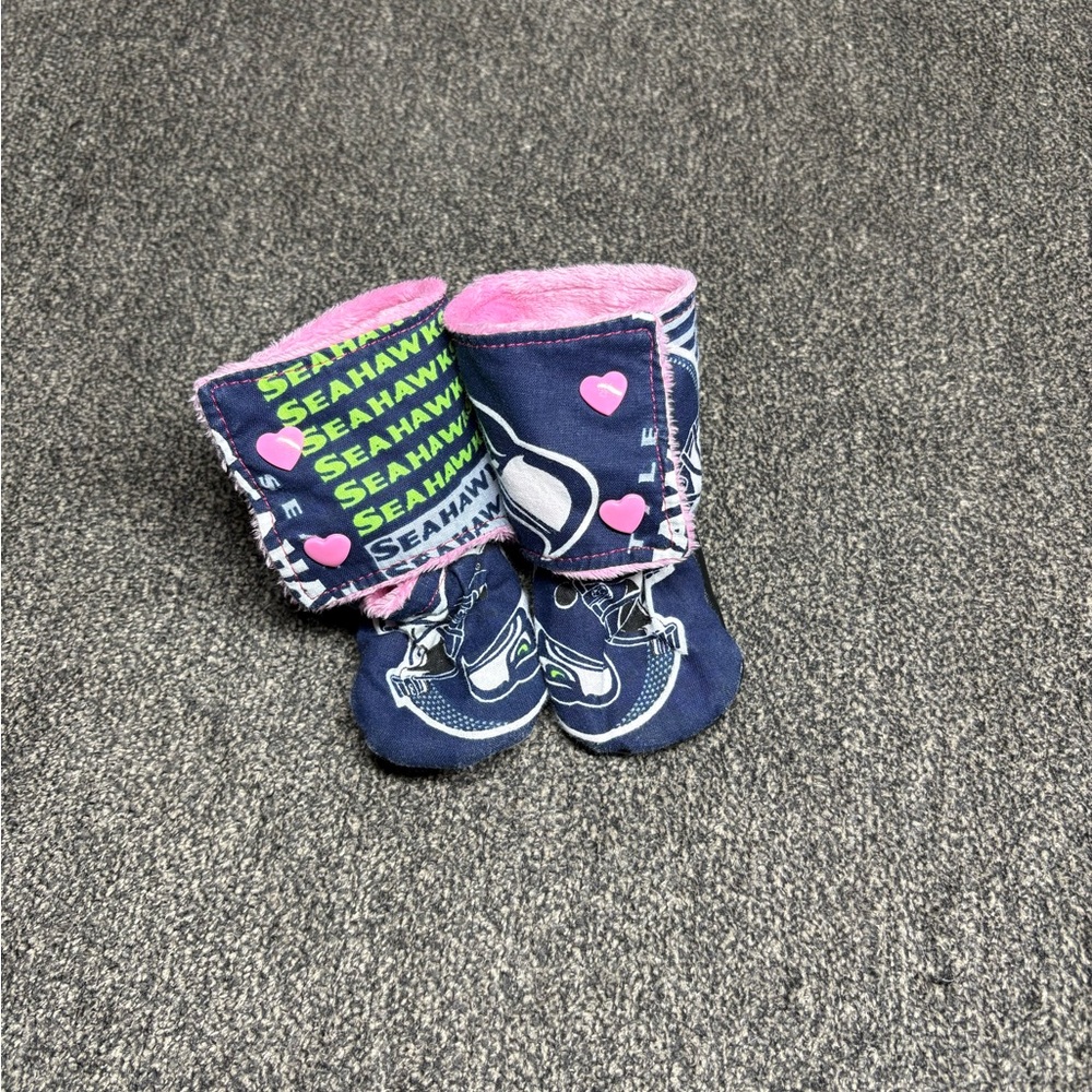 Baby Walker Booties - Blue and Pink